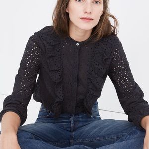 Madewell Black eyelet blouse